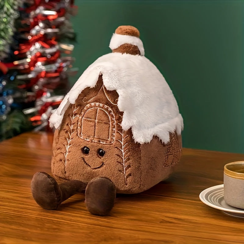 Christmas Gingerbread Man Wreath & Plush Toy for Holidays