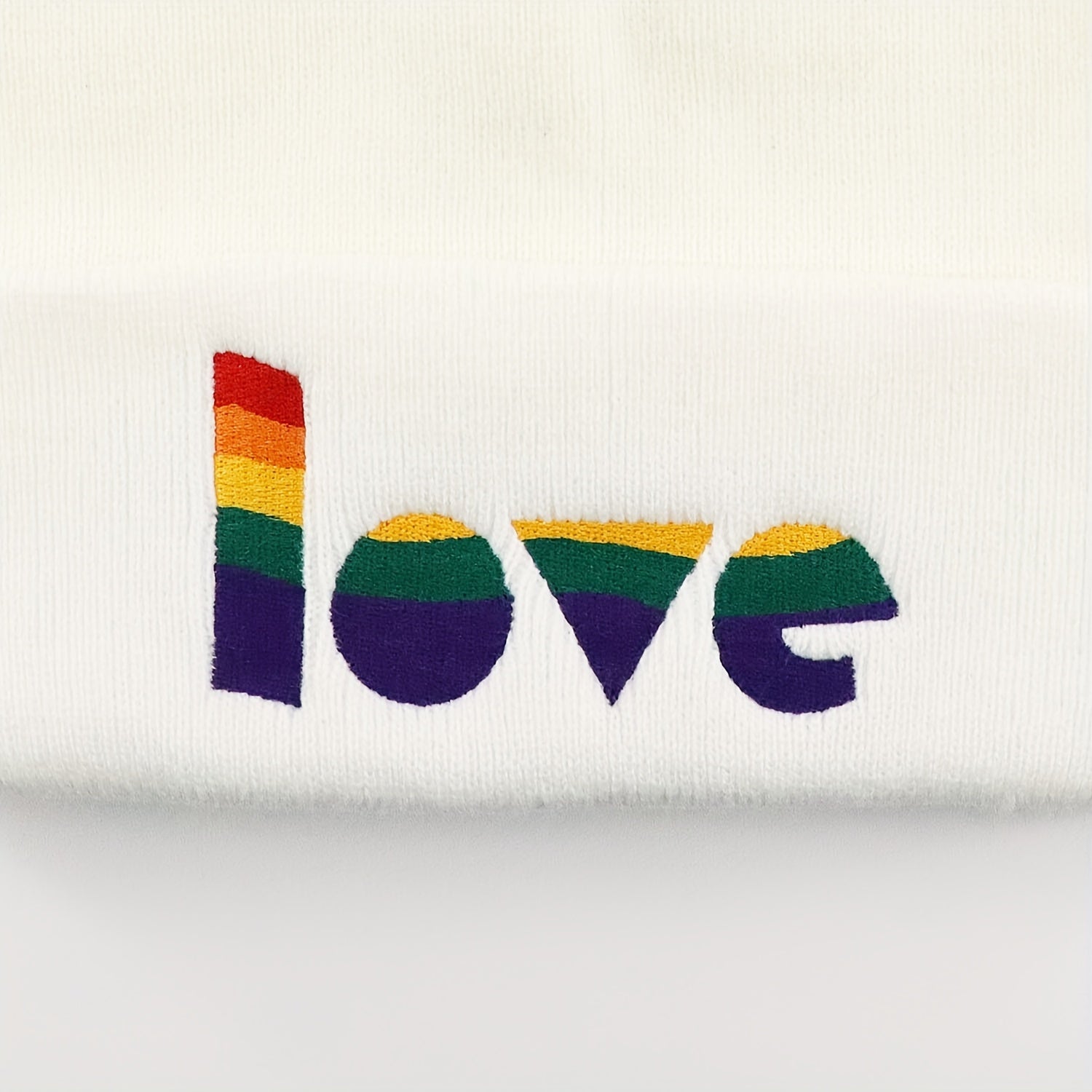 LGBT Love Rainbow Embroidered Beanie Knit Skull Cap Warm Hat