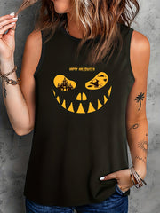 Halloween Casual Tank Top Women's Plus Graphic Round Neck Vest