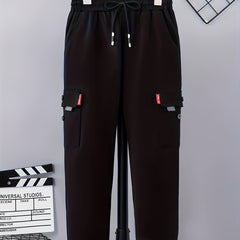 Boys Drawstring Sweatpants with Pockets, Cargo Style