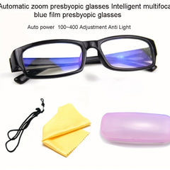 Men's Auto Zoom Glasses Intelligent Focus Film Plus Case Cloth Strap