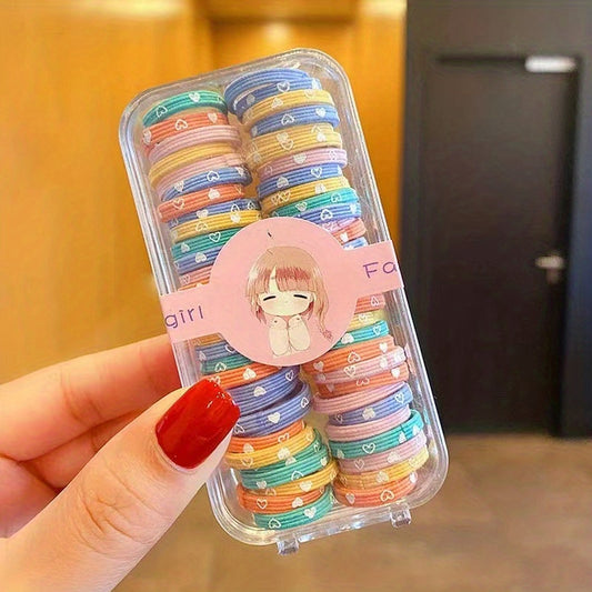 60Pcs Colorful Hair Tie Elastic Hair Rope Hair Accessory For Girls Women