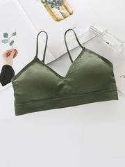 3pcs Solid Cross Back Seamless Sports Bra for Girls 10-14 Years