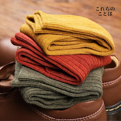 10 Solid Stripes Crew Socks for Women