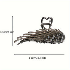 Large Hair Claw Clip Rhinestone Angel Wing Hair Clip