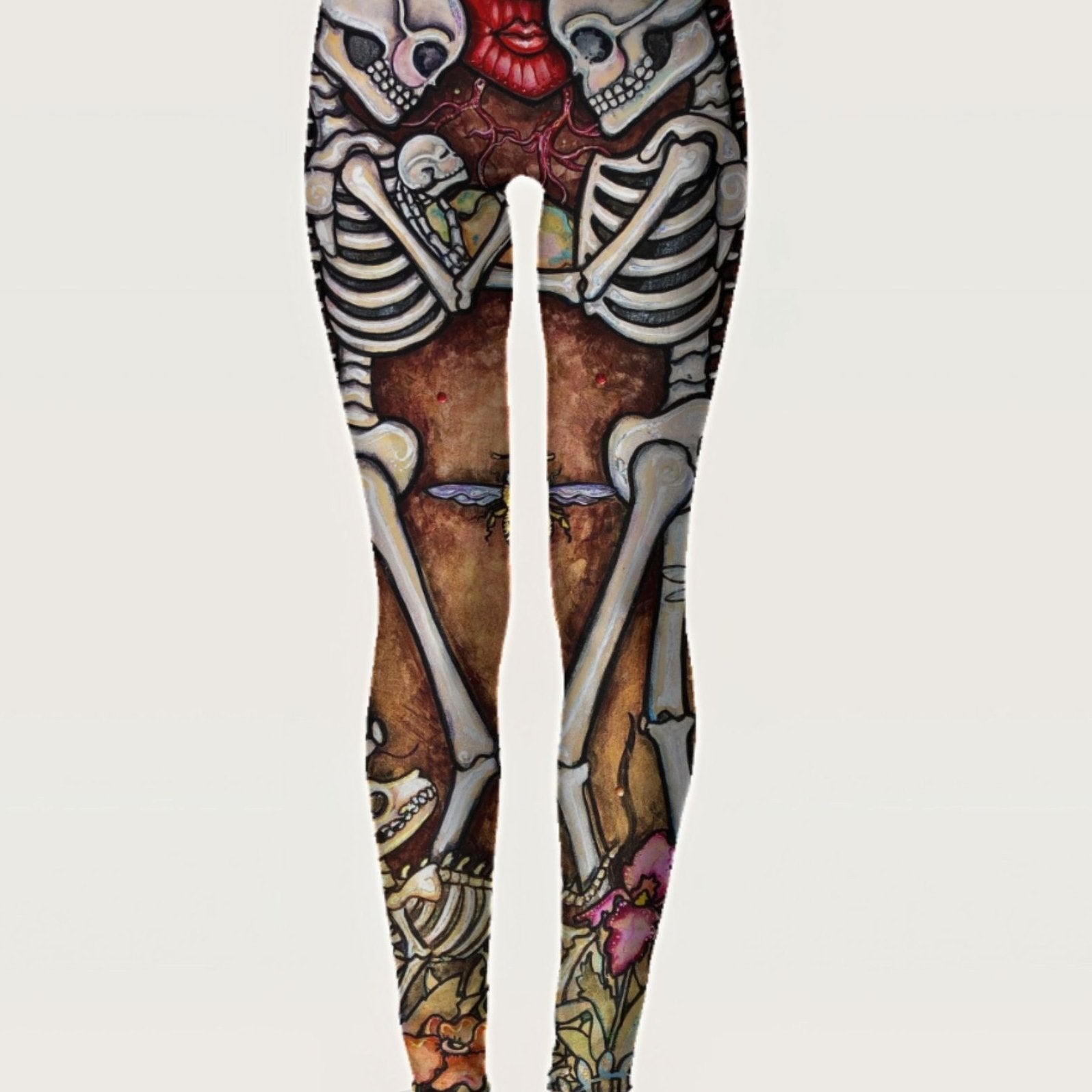 Skeleton Print Skinny Leggings Stretchy Leggings Women's Clothing