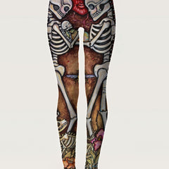 Skeleton Print Skinny Leggings Stretchy Leggings Women's Clothing