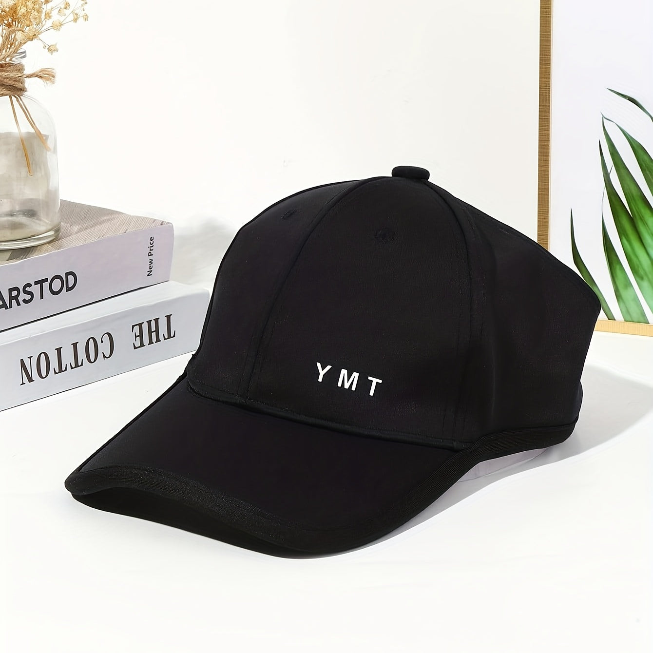 Backless Ponytail Cotton Baseball Cap Solid UV Protection Sun Hats