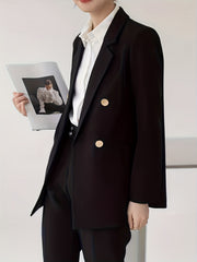 Double Breasted Blazer Lapel Long Sleeve Blazer