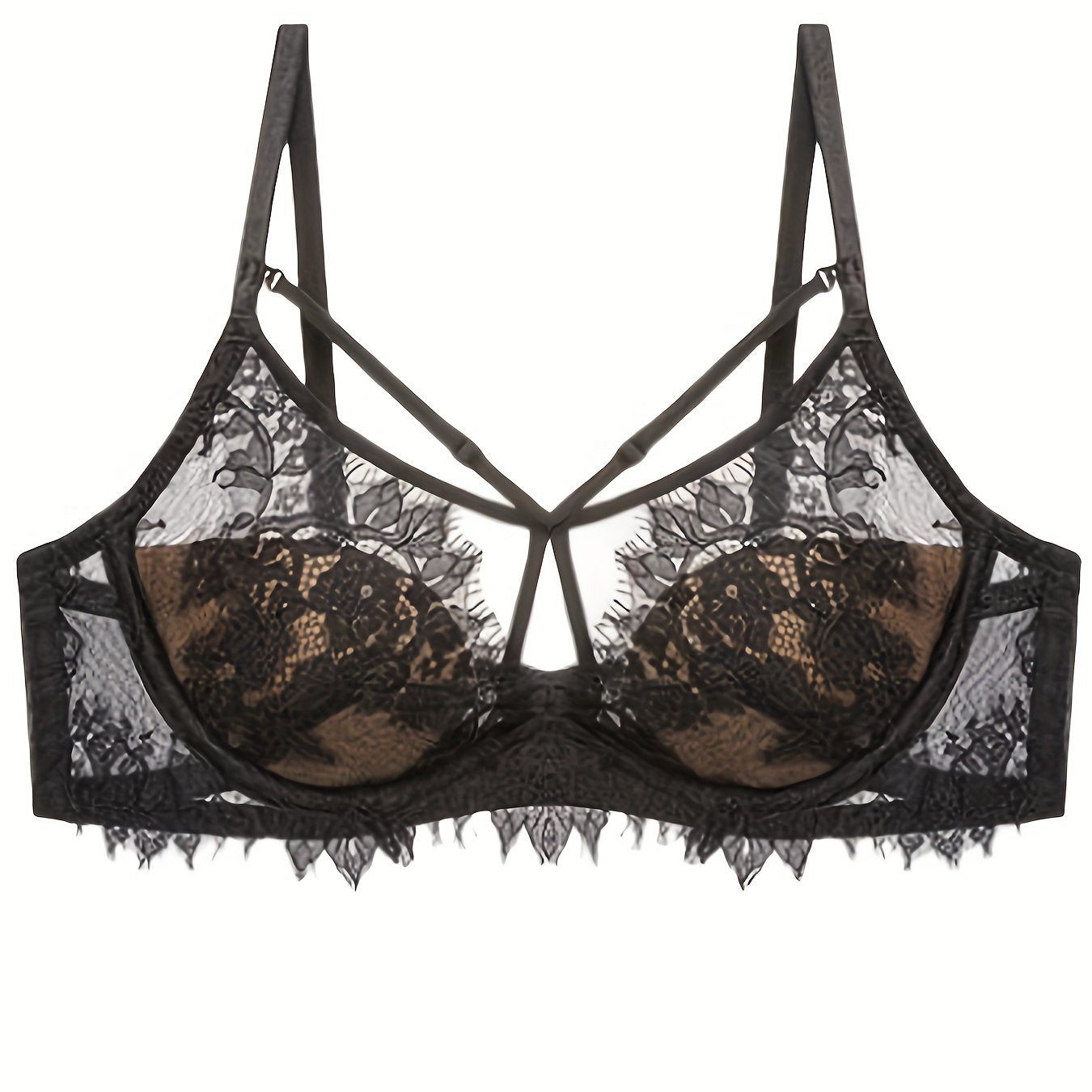 Lace Wireless Push Up Bra Cut Out Sexy Breathable Lingerie