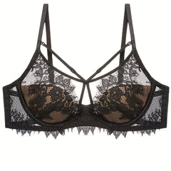 Lace Wireless Push Up Bra Cut Out Sexy Breathable Lingerie