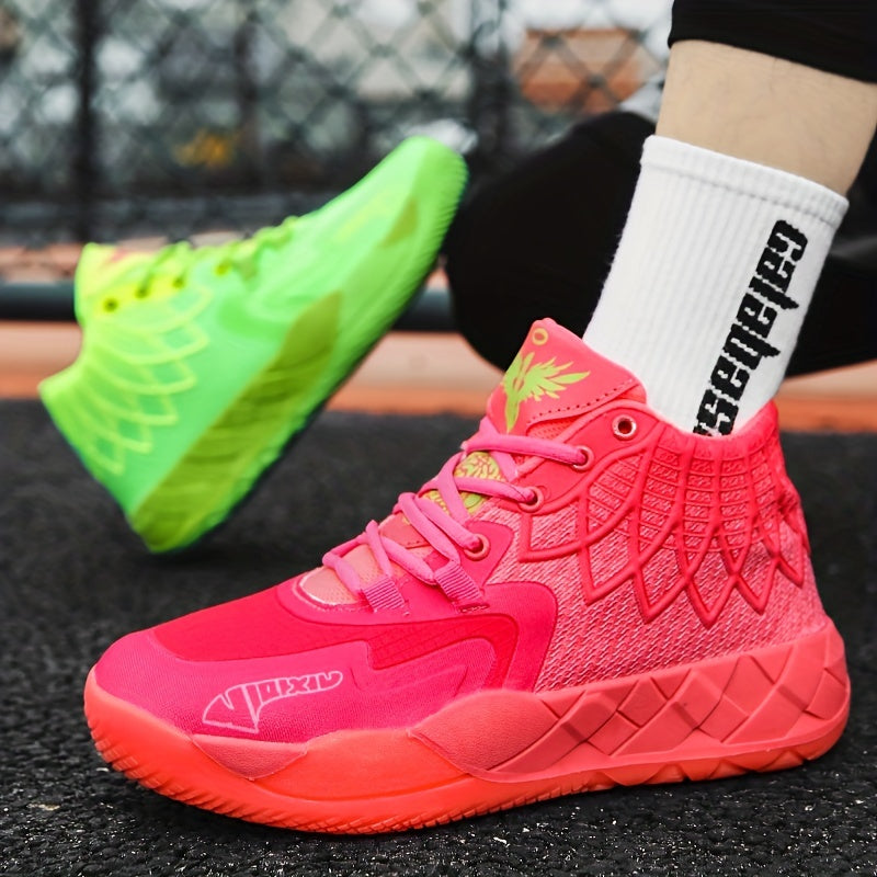 Men's Shock Absorbing Ankle Top Basketball Shoes Non Slip Athletic Style