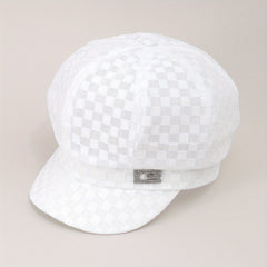 Plaid Beret Mesh Breathable Painter's Cap British Style Women Newsboy Hat