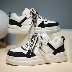 Women's Chunky Sneakers Faux Leather Non Slip Shoes for Outdoor Sports