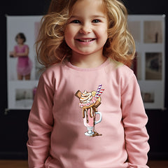 Sweet Ice Cream Coffee Crew Neck Sweatshirt Spring Fall Girls