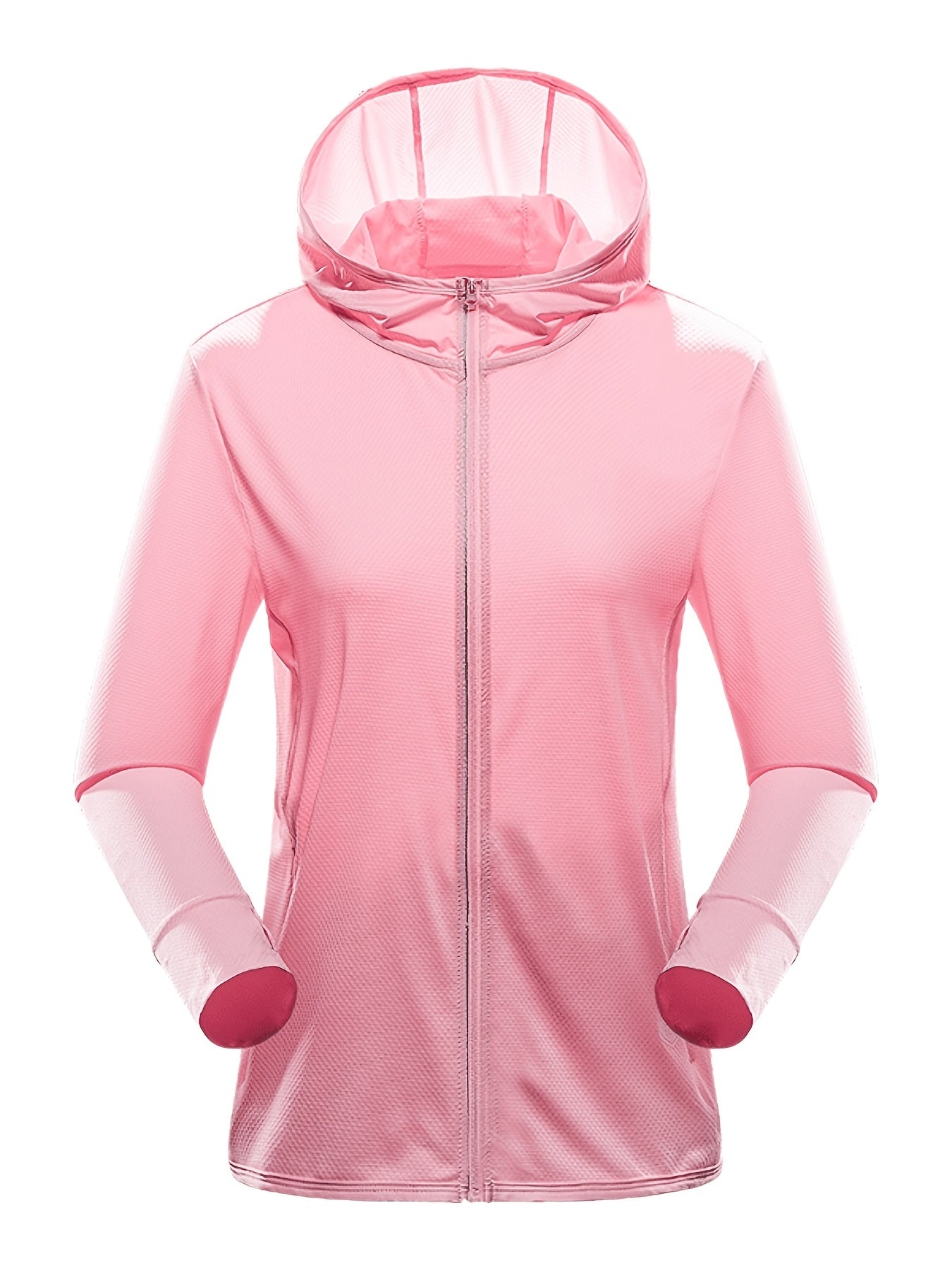 Women's Sun Protection Hooded Jacket Lightweight Long Sleeve Cooling Ice Silk