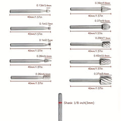 10pcs Carbide Grinding Bits Set for Rotary Tools