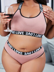 Sports Lingerie Set Ribbed Comfort Bra & Panty Two Piece Set