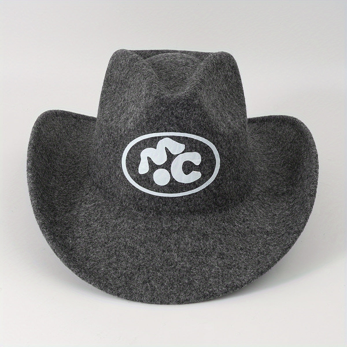 Western Cowboy Cowgirl Hat Front Clip Wide Brim Felt Polyester Hat Men Women