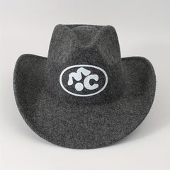 Western Cowboy Cowgirl Hat Front Clip Wide Brim Felt Polyester Hat Men Women