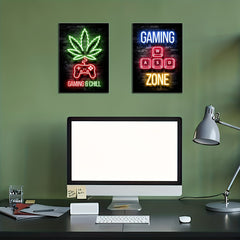 Modern Neon Art Funny Gamer Quotes Stickers