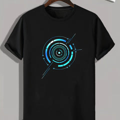 Pattern Print Men's Sports T-shirt Graphic Tee for Fitness Activities