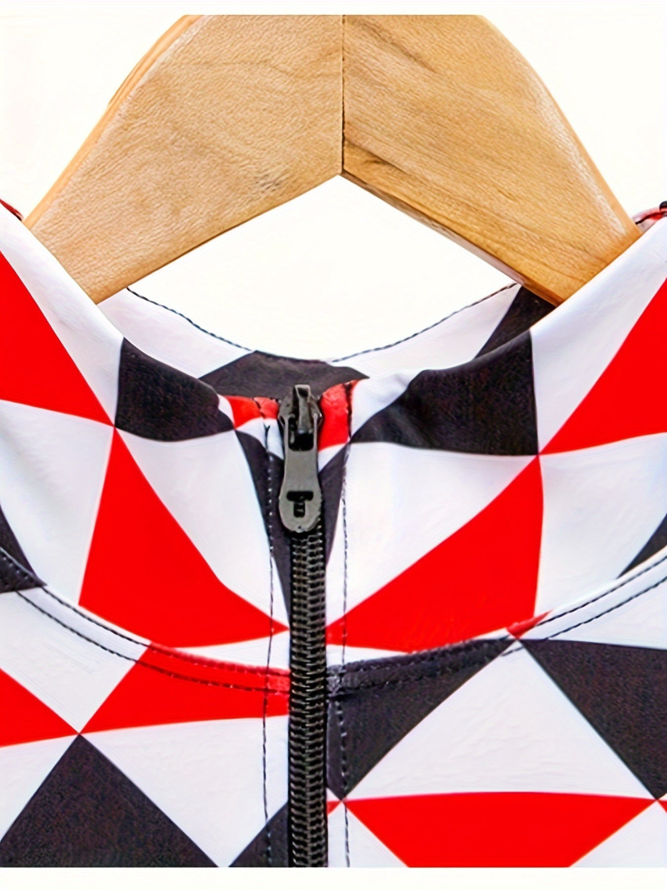 Geometric Pattern Yoga Zipper Top Slim Fit Sports Jacket