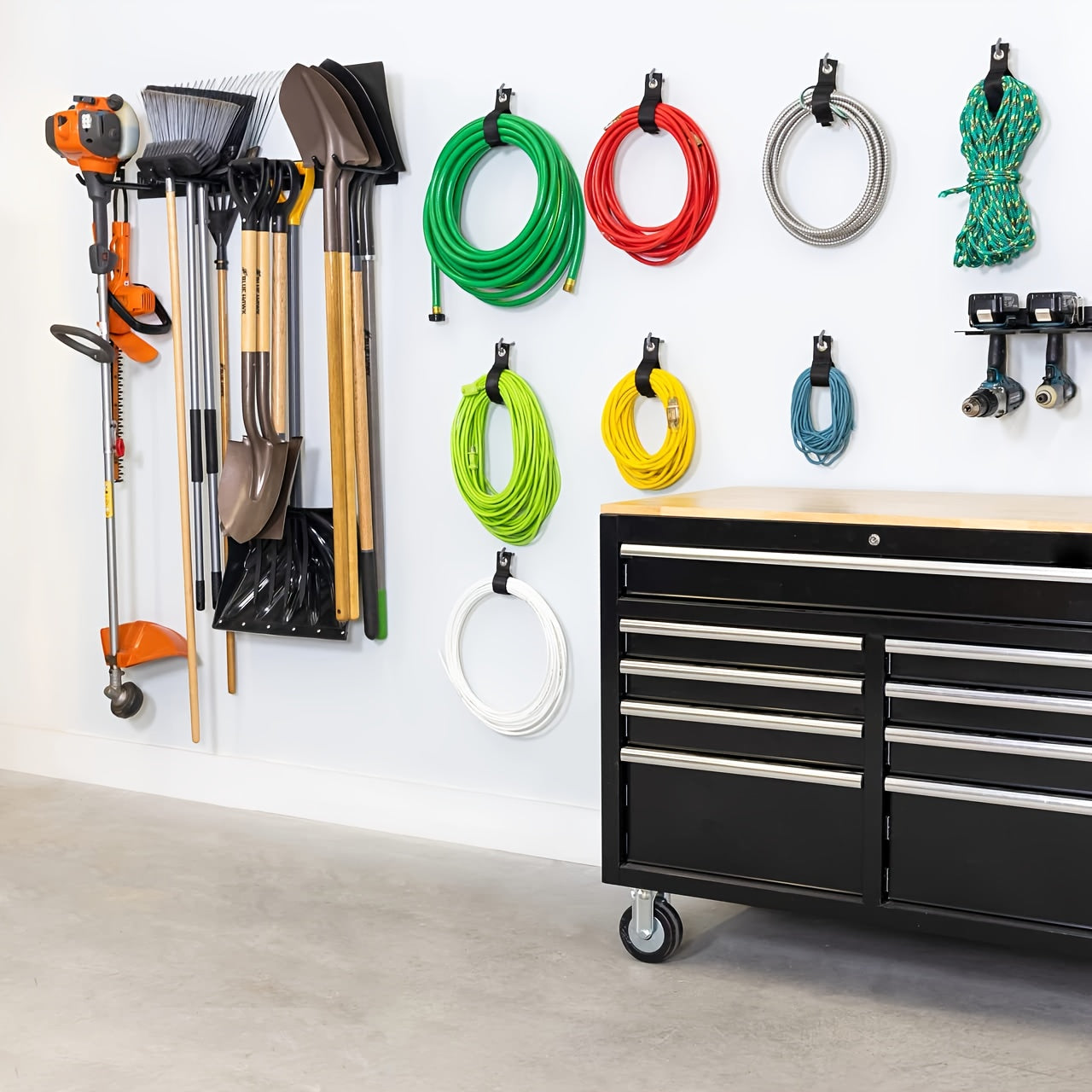 4pcs Metal Wall Hook Rack Storage Garage Garden Tool Heavy Duty Hanging Hold