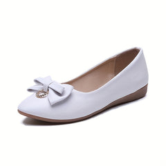 Women's Bowknot Ballet Flats Pointed Toe Slip On Shoes
