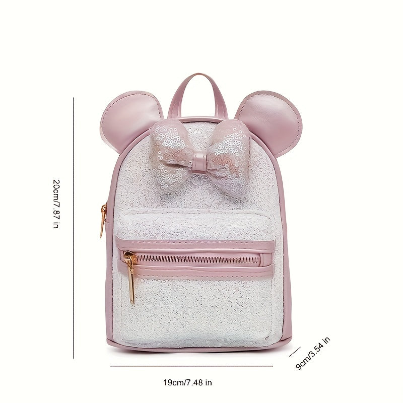 Girls' Sequin Bow Backpack with Big Ears