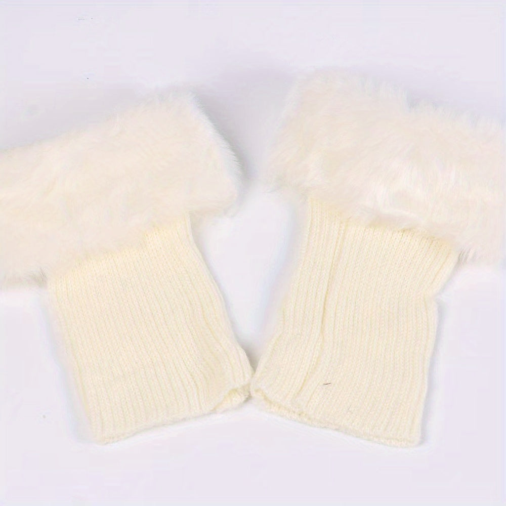 Feather Knitted Short Boots Socks Warm Boot Cuffs Leg Warmers