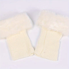 Feather Knitted Short Boots Socks Warm Boot Cuffs Leg Warmers