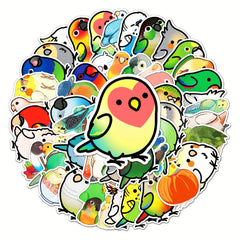 50pcs Parrot Pattern Stickers Waterproof for Water Bottles Laptop