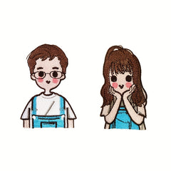 8pcs Cartoon Couples Iron On Patches Sew On Embroidered Applique Repair Patch