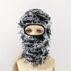 Y2K Camo Balaclava Ski Mask - Full Cover Knit Headgear for Men Women