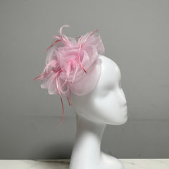 Mesh Flower Headband Faux Feather Hair Accessories