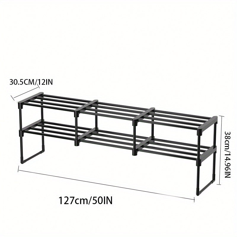 Metal 3-Layer Shoes Rack Standing Shoes Storage Shelf
