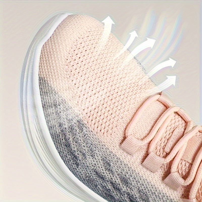 Women's Gradient Thick Sole Running Shoes Lightweight Shock Absorption