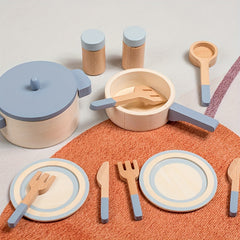 Cucinino 13pcs Wooden Kids Cookware Set Pretend Play Kitchen Toys Age 3-6
