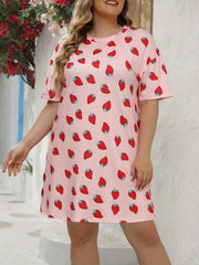 Nightdress Women's Plus Strawberry Print Comfort Nightdress