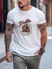Men's Printed Leisure Sports T shirt Round Neck Tee Shirt For Summer