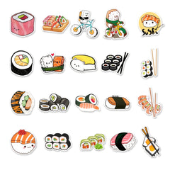 50 Sushi Doodle Stickers for Laptops, Water Bottles & More