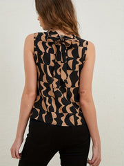 Casual Mock Neck Sleeveless Blouse for Spring & Summer Women's Clothing