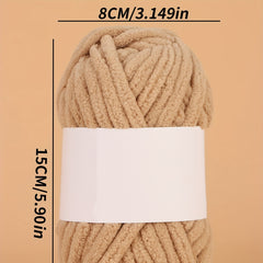 Chunky Chenille Yarn for Knitting & Crocheting Hat Scarf Cushion 50g