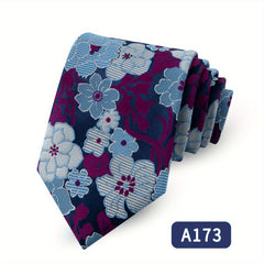 Men's Rose Flower Jacquard Woven Business Tie