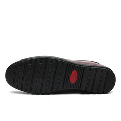 CLOHOO Personalized Leather Loafer Shoes Lightweight Rubber Sole