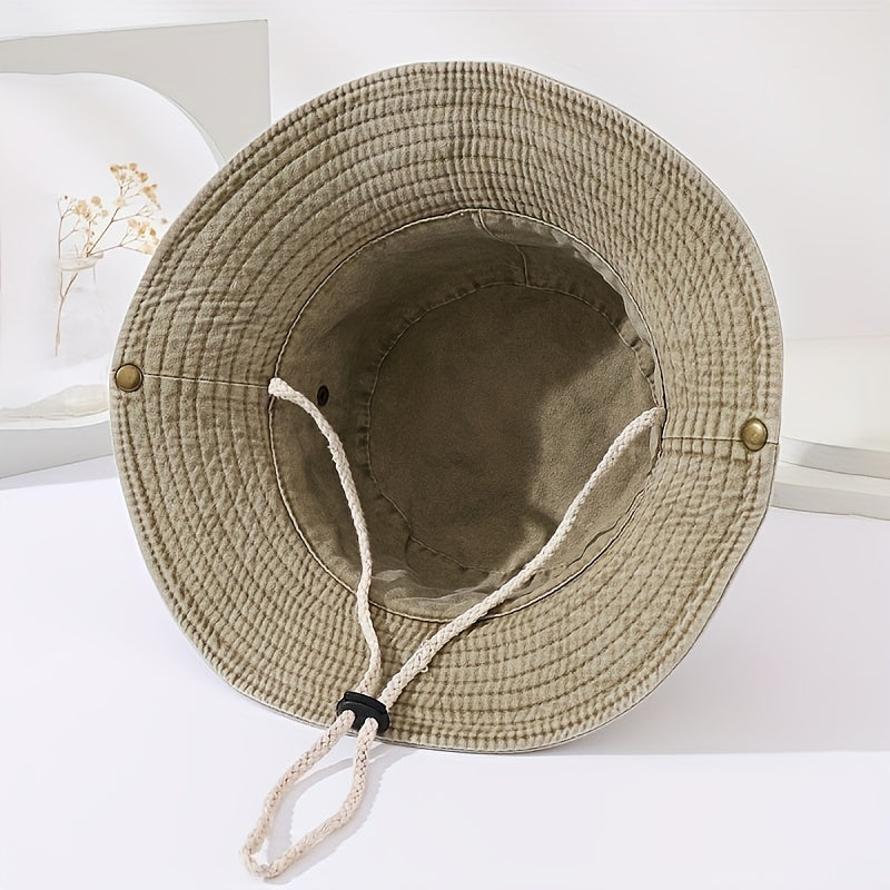 Wide Brim Denim Bucket Hat for Outdoor Sports Unisex