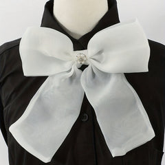 Faux Pearl Bow Tie for Women Dress Shirt
