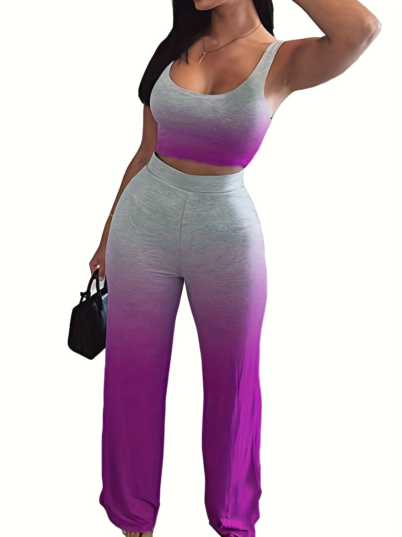 Sleeveless Tank Top & Wide Leg Pants Set for Women