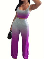 Sleeveless Tank Top & Wide Leg Pants Set for Women
